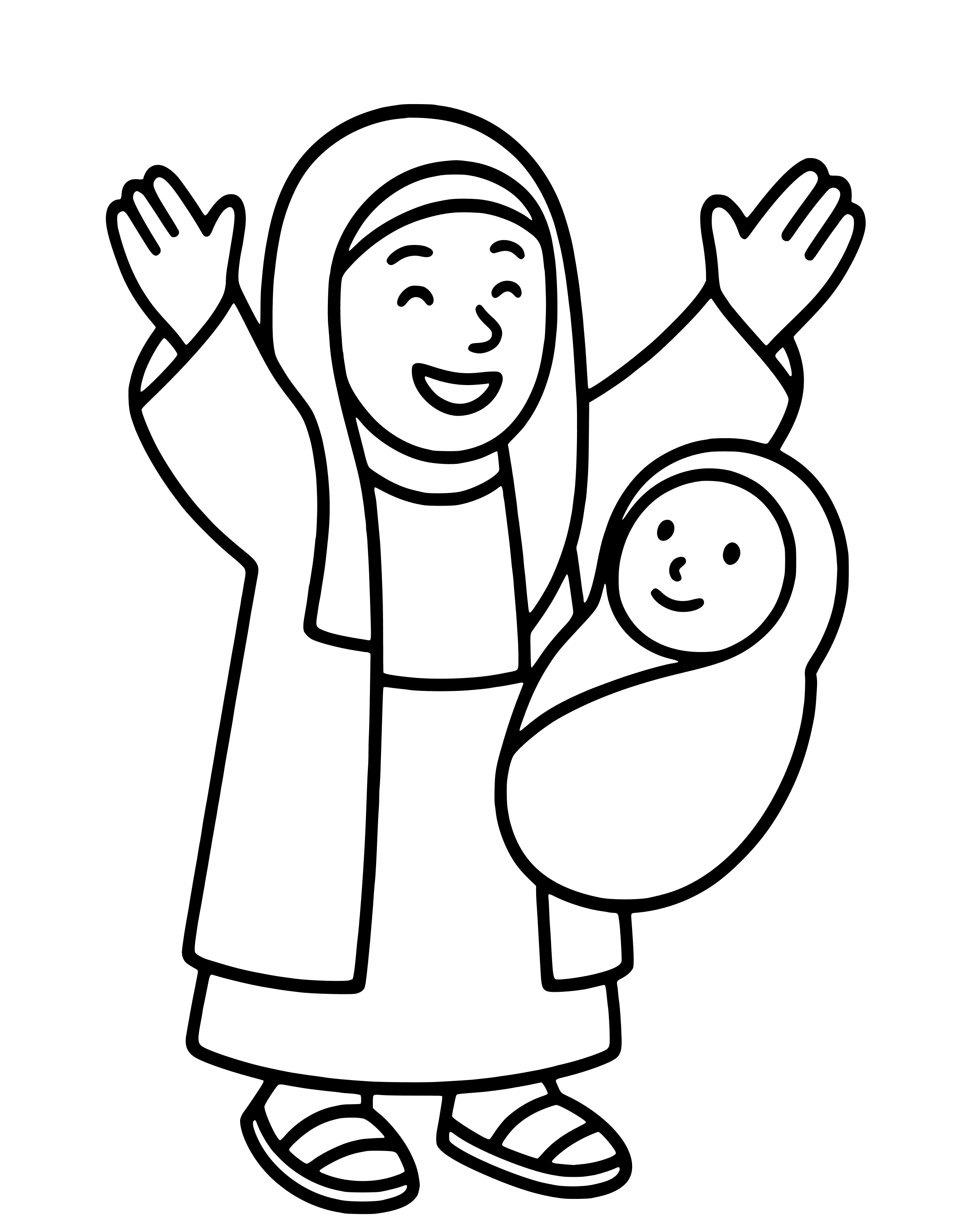 Easy Anna Thanks God for Jesus coloring page