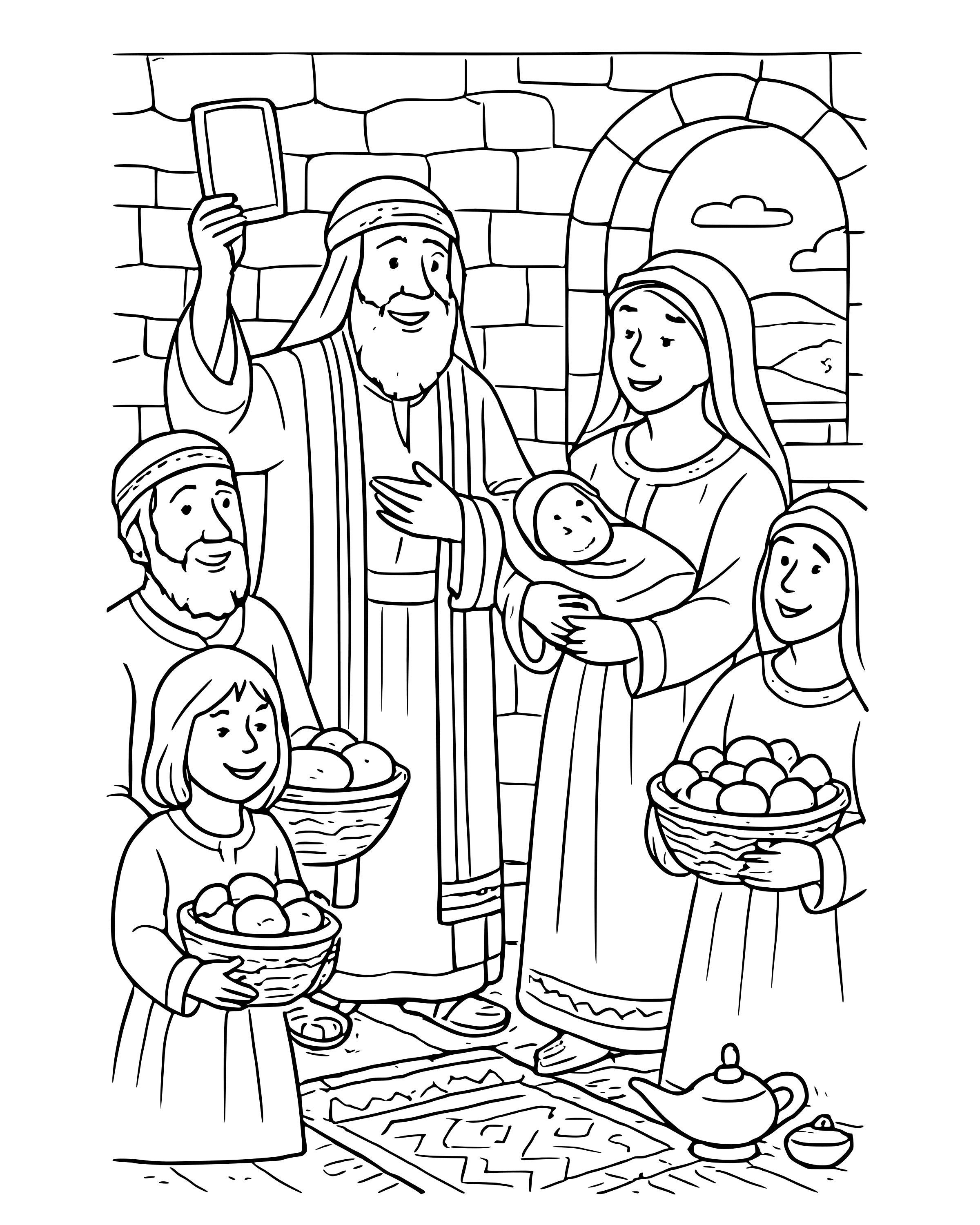 Detailed Baby John Is Born coloring page